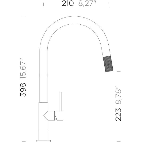 Schock 536120EDM Talia Einhebelmischer, Hochdruck, Ausziehbrause, Schwenkbereich 360°, Edelstahl matt