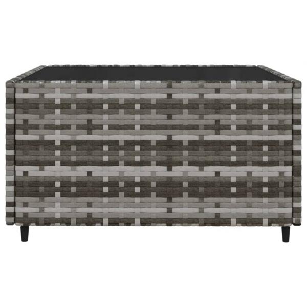 3-tlg. Garten-Lounge-Set mit Kissen Grau Poly Rattan