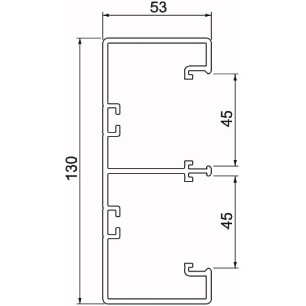 ARDEBO.de - Geräteeinbaukanal Rapid 45-2 2-zügig 53x130x2000, PVC, reinweiß, RAL 9010