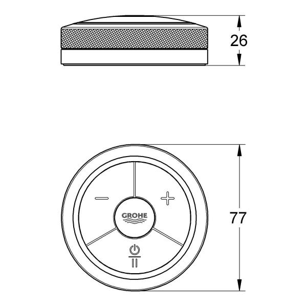 GROHE Digitaler Controller F-digital, Fernbedienung für Wanne und Brause, chrom (36309000)