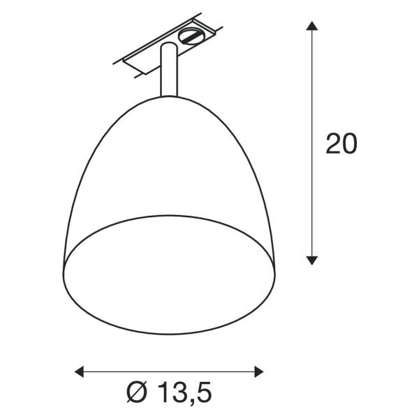 SLV PARA CONE 14 QPAR51, 1 Phasen System Leuchte, inkl. 1 Phasen-Adapter, kupfer/weiß (1002875)