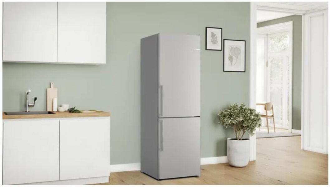 Bosch KGN36VIBT Serie 4 Stand Kühl-Gefrierkombination, 60 cm breit, 321 L, Twin NoFrost, VitaFresh XXL 0°C, DimLight, gebürsteter Stahl AntiFingerprint