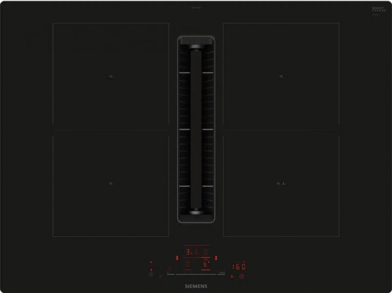 ARDEBO.de Siemens ED711HQ26E iQ500 Induktionskochfeld mit Dunstabzug, 70cm breit, Rahmenlos aufliegend, schwarz