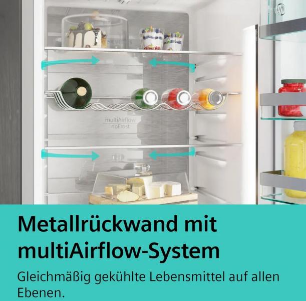 Siemens KF96IAPEA iQ500 Stand Kühl-Gefrierkombination, 90,5 cm breit, 574 L, noFrost, Wassertank, Trinkwasser -/Crushed Ice -/Eiswürfelspender, gebürsteter Stahl AntiFingerprint