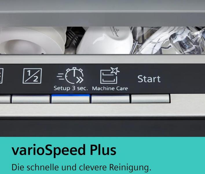 Siemens SR63HX74KE iQ300 Vollintegrierter Geschirrspüler, 45 cm breit, 10 Maßgedecke, aquaStop, HomeConnect, varioSpeed Plus, dosierAssistent, infoLight