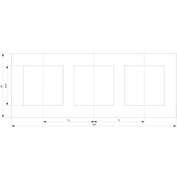 Siemens DELTA miro Rahmen 3-fach, Echtmaterial Glas, 232x90mm (5TG1203)