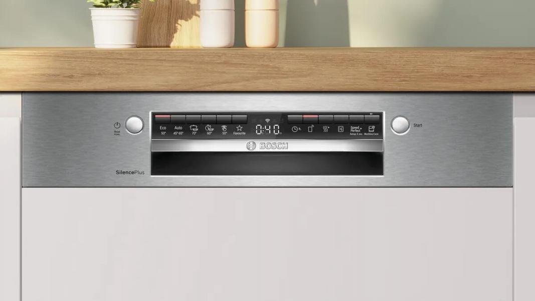 Bosch SMI4EAS28E Serie 4 Teilintegrierter Geschirrspüler, 60 cm breit, 13 Maßgedecke, AquaStop, Kindersicherung, Eco Silence Drive, AquaSensor, HomeConnect, Edelstahl