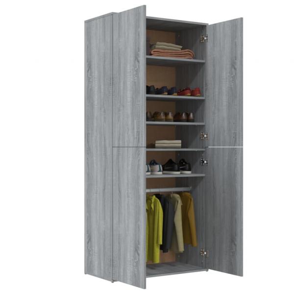 Schuhschrank Grau Sonoma 80x39x178 cm Holzwerkstoff