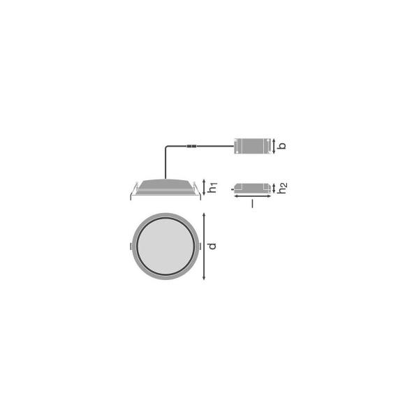 LEDVANCE DL ALU DN 200 WT Downlight Alu 25W, 6500K, IP44/IP20