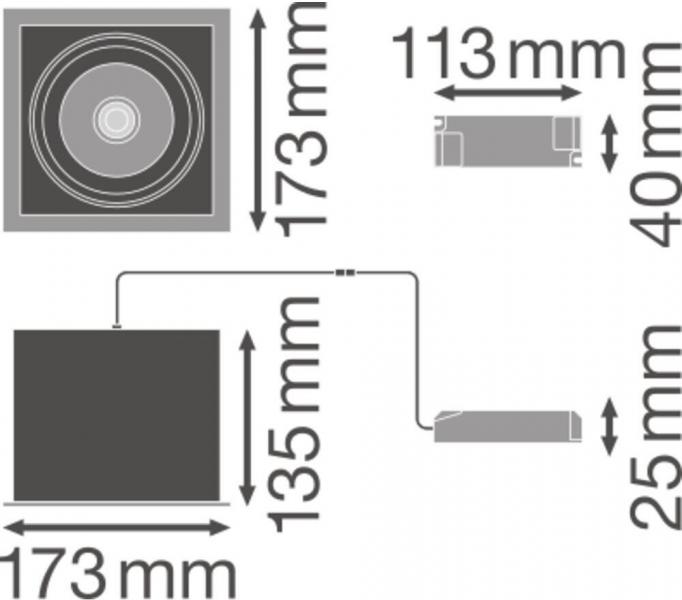 LEDVANCE SPOT MULTI, schwenkbarer Einbaustrahler, 1x30W, 3000K, einflammig, warmweiß, Aluminum, weiß (4058075113923)