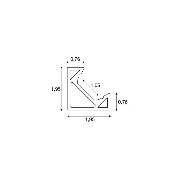 SLV GRAZIA 10 EDGE Profil, 2m, alu (1004889)