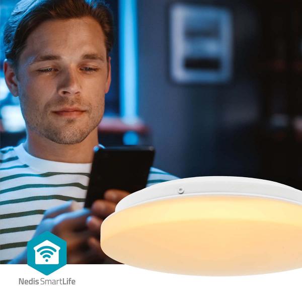 SmartLife Deckenleuchte | Wi-Fi | RGB / Warm bis kühlen weiß | Rund | Durchmesser: 260 mm | 1820 lm | 2700 - 6500 K | IP44 | Energieklasse: F | Android? / IOS