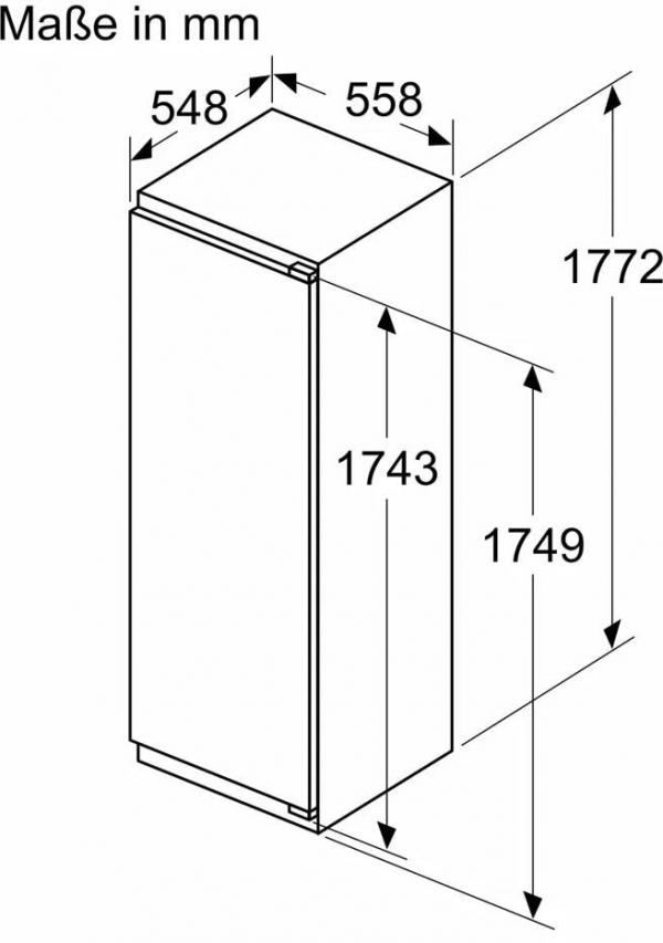 Siemens KI82LADD0 iQ500 Einbaukühlschrank mit Gefrierfach, Nischenhöhe 177,5 cm, 280 L, Festtürtechnik, hyperFresh, super Cooling, soft Closing