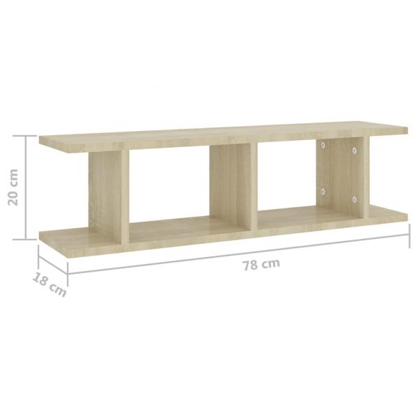 Wandregale 2 Stk. Sonoma-Eiche 75x18x20 cm Holzwerkstoff