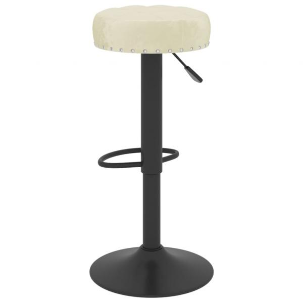 Barhocker 2 Stk. Creme Samt