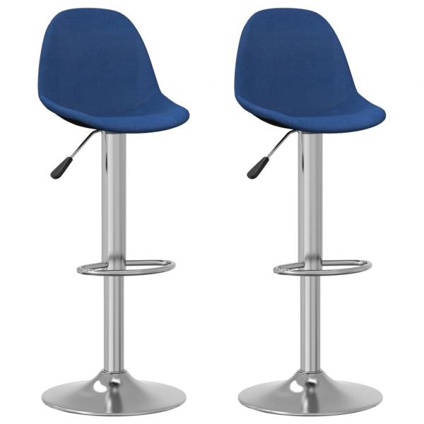 ARDEBO.de - Barhocker 2 Stk. Blau Stoff