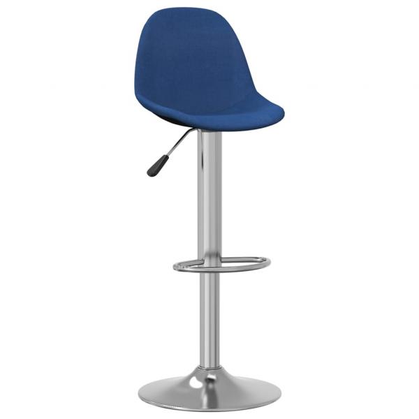 Barhocker 2 Stk. Blau Stoff