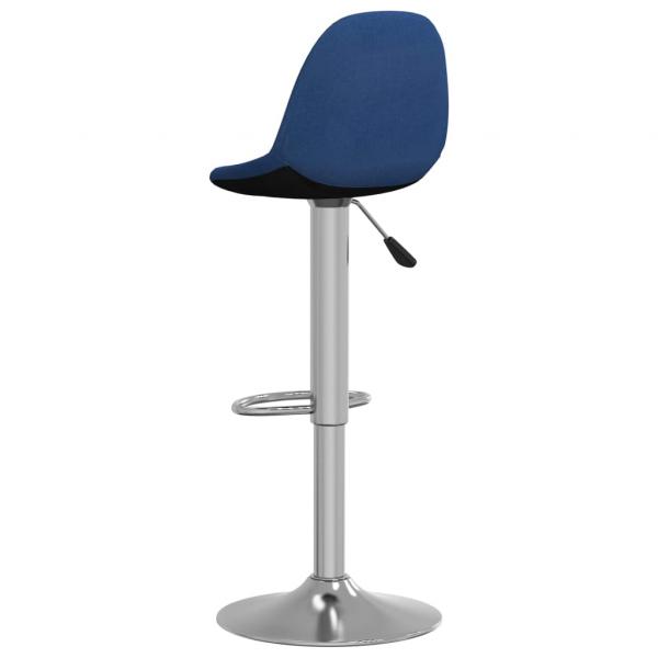 Barhocker 2 Stk. Blau Stoff