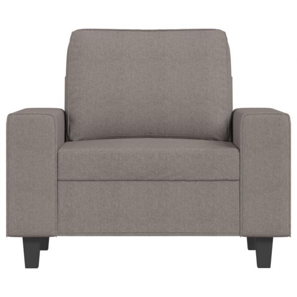 Sessel mit Hocker Taupe 60 cm Stoff