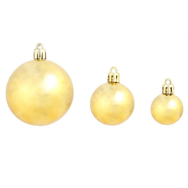 100-tlg. Weihnachtskugel-Set 3/4/6 cm Golden