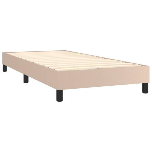 Boxspringbett mit Matratze Cappuccino-Braun 90x190cm Kunstleder