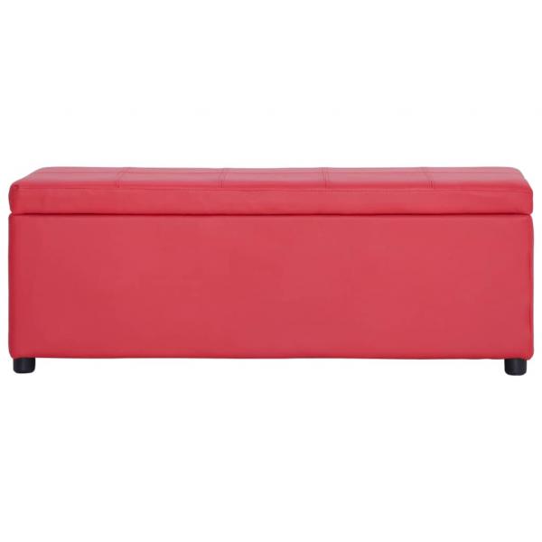 Bank mit Staufach 116 cm Rot Kunstleder