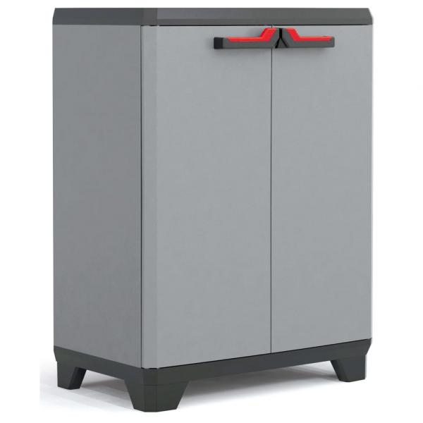 ARDEBO.de - Keter Niedriger Lagerschrank Stilo Grau und Schwarz 90 cm