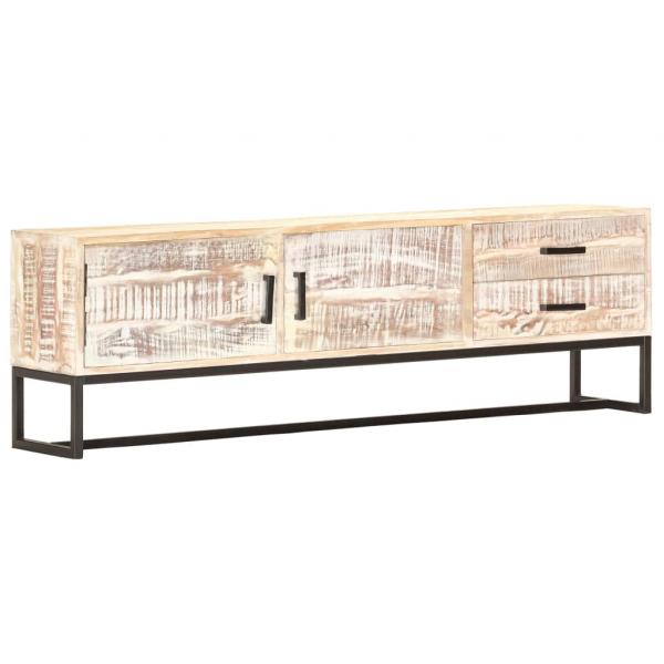 TV-Schrank Weiß 140 × 30 × 45 cm Massivholz Akazie