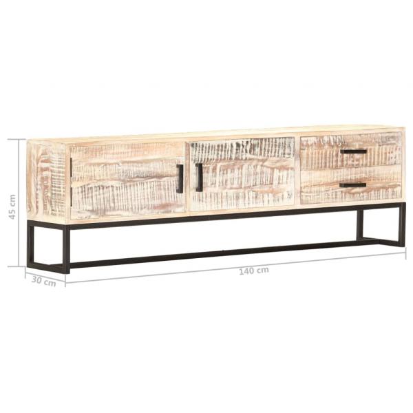 TV-Schrank Weiß 140 × 30 × 45 cm Massivholz Akazie