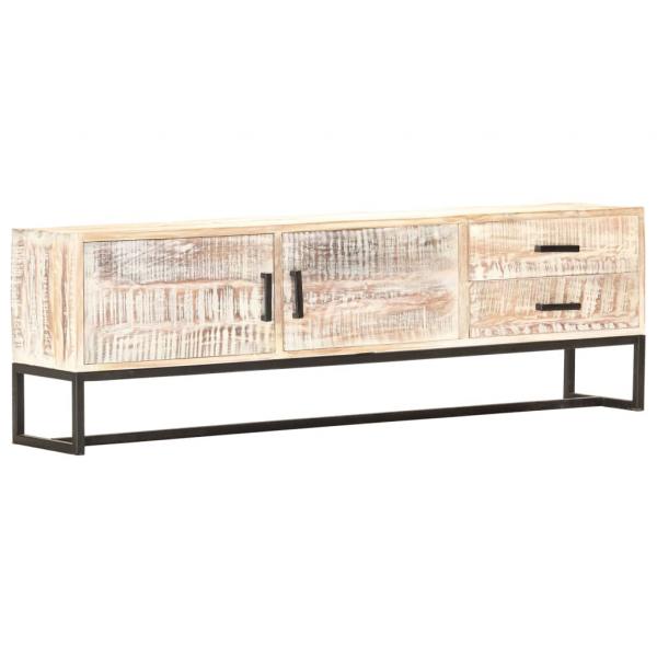 TV-Schrank Weiß 140 × 30 × 45 cm Massivholz Akazie