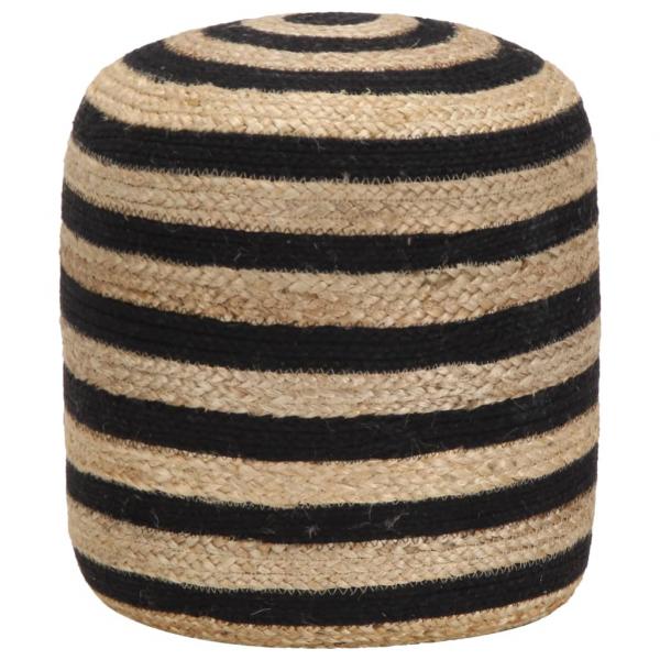 ARDEBO.de - Handgefertigter Sitzpuff Schwarz 40 x 45 cm Jute