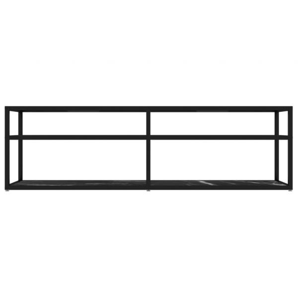 TV-Schrank Schwarz Marmor-Optik 160x40x40,5 cm Hartglas