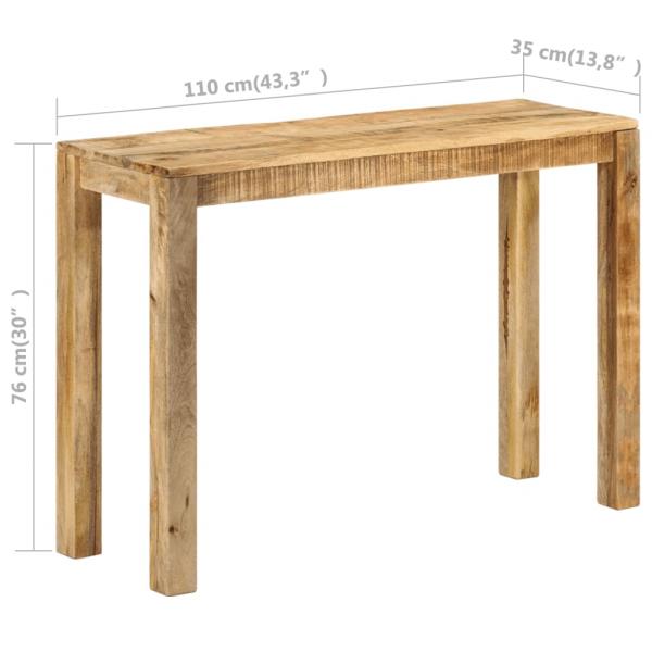 Konsolentisch 110x35x76 cm Raues Mangoholz