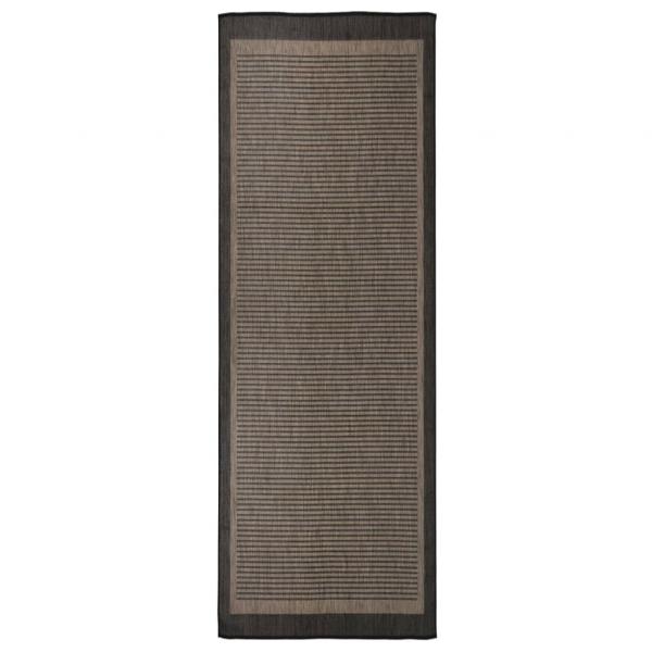 ARDEBO.de - Outdoor-Teppich Flachgewebe 80x250 cm Dunkelbraun