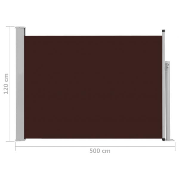 Ausziehbare Seitenmarkise 120×500 cm Braun