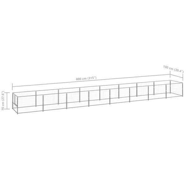 Hundezwinger Silbern 8 m² Stahl