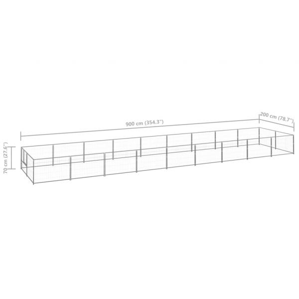 Hundezwinger Silbern 18 m² Stahl