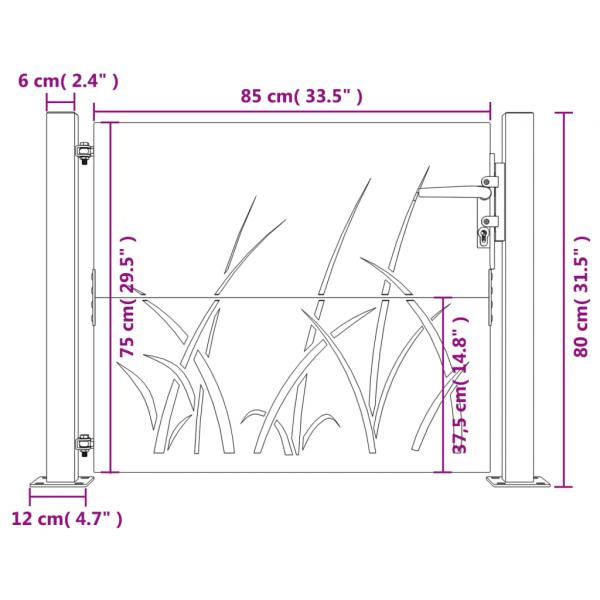 Gartentor 105x80 cm Cortenstahl Gras-Design