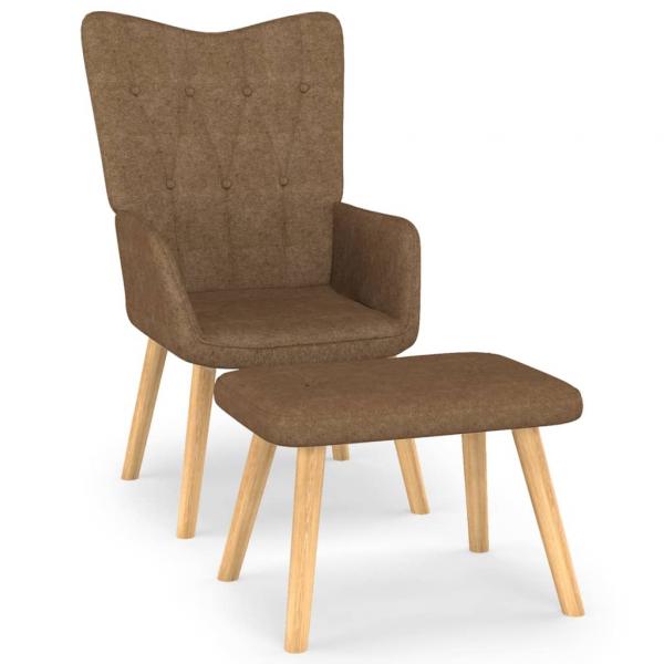 ARDEBO.de - Relaxsessel mit Hocker Taupe Stoff