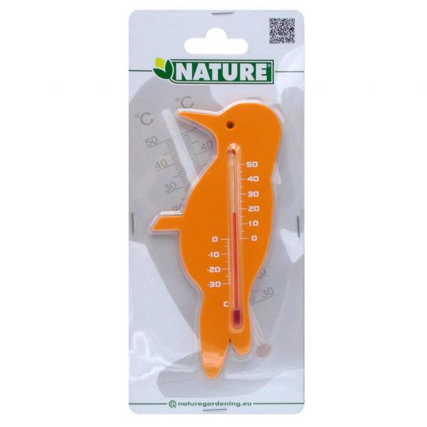 Nature Garten Wandthermometer Vogelform Orange