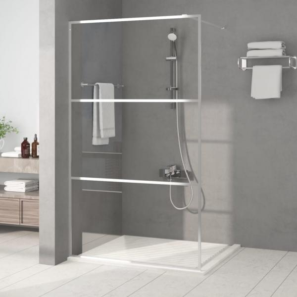 ARDEBO.de - Duschwand für Begehbare Dusche Silbern 115x195 cm ESG-Klarglas