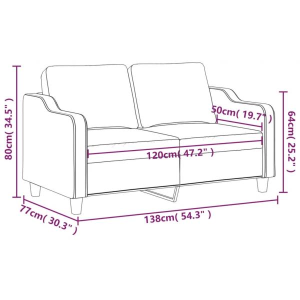 2-Sitzer-Sofa Taupe 140 cm Stoff