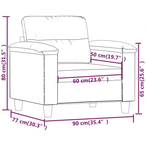 Sessel Schwarz 60 cm Mikrofasergewebe