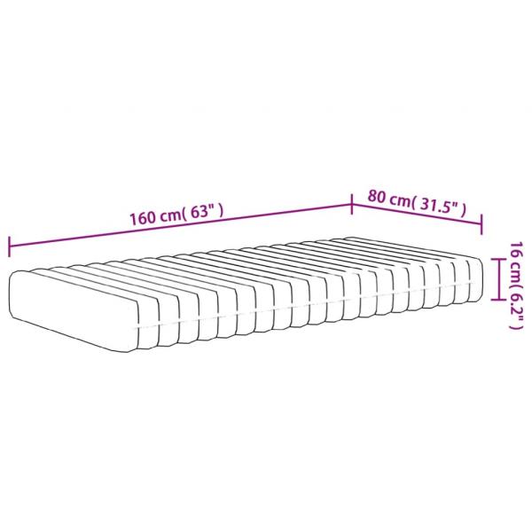 Kindermatratze Schaumstoff Mittelweich 80x160 cm