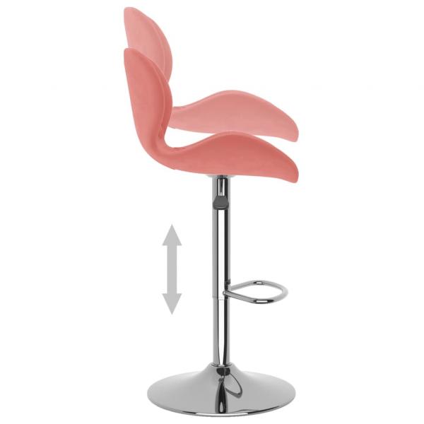 Barhocker 2 Stk. Rosa Samt