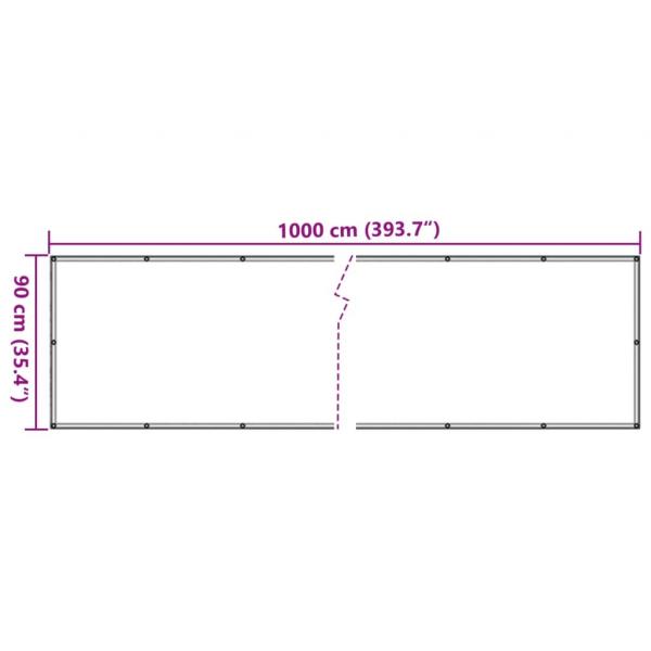 Balkon-Sichtschutz Grau 1000x90 cm PVC