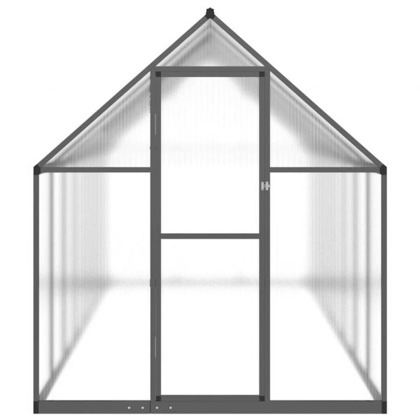 Gewächshaus mit Fundamentrahmen Anthrazit 445x169x195 cm Alu