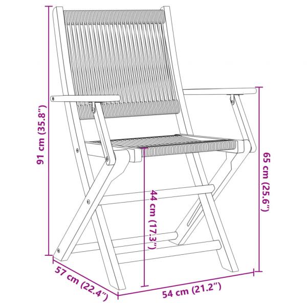 3-tlg. Bistro-Set Beige Polypropylen und Massivholz