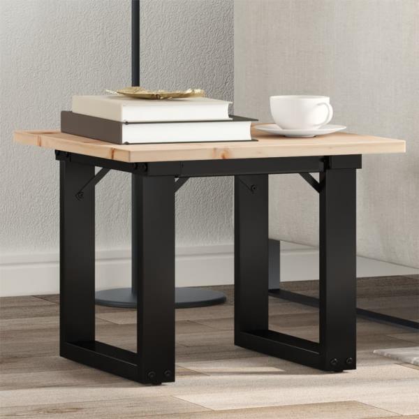 ARDEBO.de - Couchtisch O-Gestell 40x40x35cm Massivholz Kiefer und Gusseisen