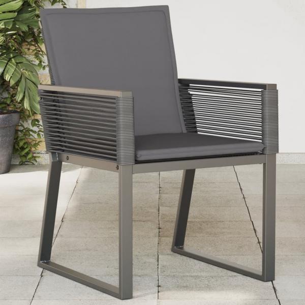 ARDEBO.de - Gartenstühle mit Kissen 2 Stk. Schwarz Poly Rattan